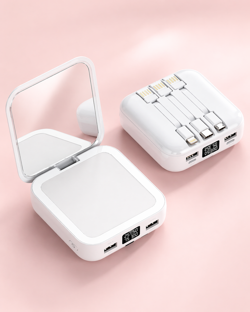 CherryVow™ Portable LED Mirror Power Bank