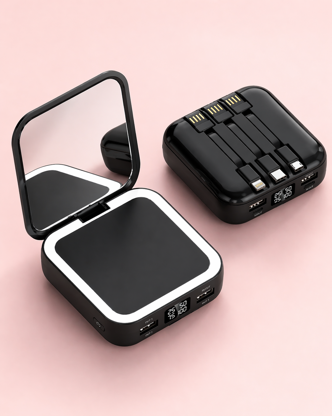 CherryVow™ Portable LED Mirror Power Bank